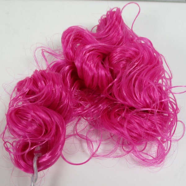 Nylon Custom HAIR Full Size HQ Dark Pink Power CURLY HQG1C Retro Type For Dolls Ponies & Projects 1 Curls Hank