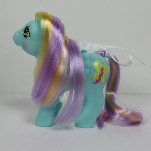 Baby Cheery Happy Birthday Pegasus G1 Pony - Aqua Blue Classic Style Butterfly Symbol Retro Toy HQG1C