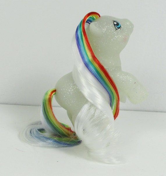 Hqg1c Rainbow Hair White Rearing Sparkling Baby My Little Pony Etsy
