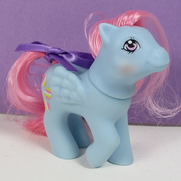 Baby Sweet Treat Sister Rainbow Twist Blue Pegasus G1 Pony - Classic Style Candy SCENTED Retro Toy Smell