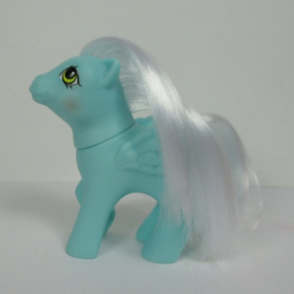 HQG1C Blue Baby Pegasus Color-BLANK G1 Pony - Classic Style Limited White Hair Toy For Retro Customization