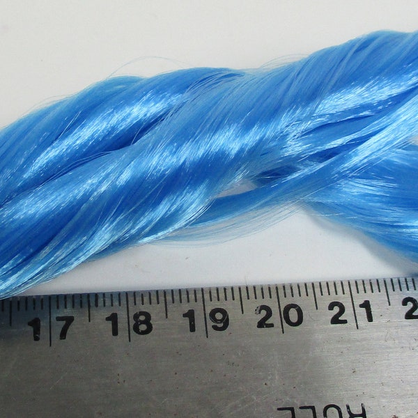 Cabello de nailon personalizado HQ azul brillante HQG1C tipo retro para muñecas, ponis y proyectos, 1 madeja recta