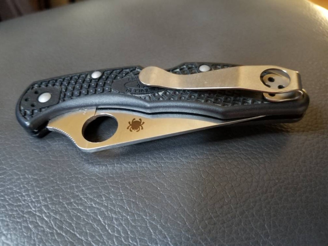 Spyderco Custom Titanium Deep Carry Pocket Clip Etsy