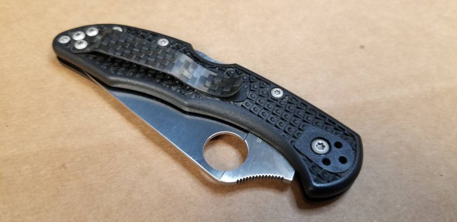 Spyderco Custom Carbon Fiber pocket clip fits Delica Etsy
