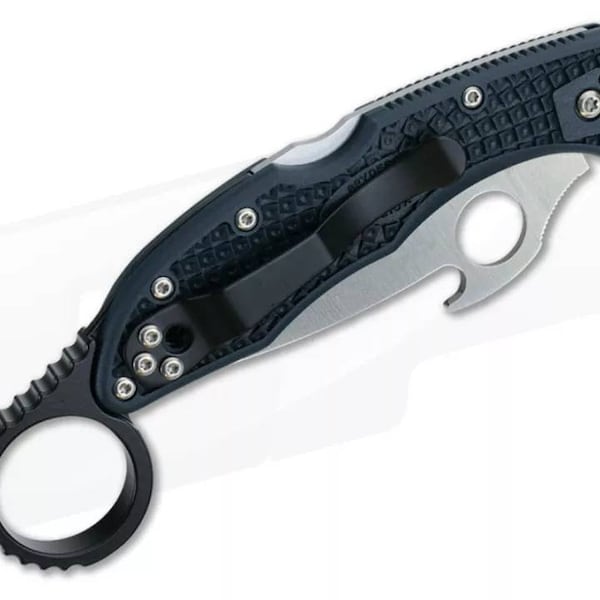 Spyderco C11 Delica Custom Black backspacer signet karambit ring loop