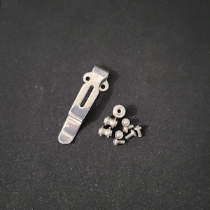 Benchmade Griptilian - SILVER - Replacment clip, spacer and screw set