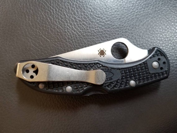 TITANIO profundo llevar Clip de bolsillo hecha para Spyderco párrafo 3 cuchillo