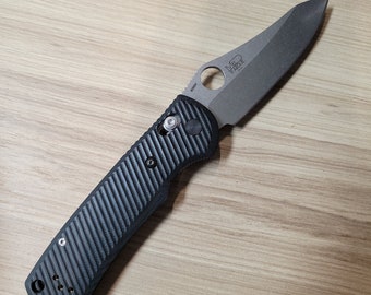 Benchmade  black G10 "Wombat" scales and spacers [550/551/553 full size Griptilian] + pocket clip