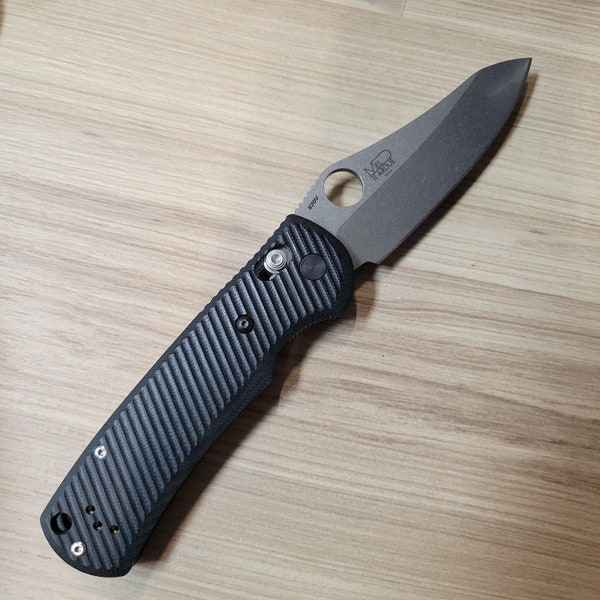 Benchmade  black G10 "Wombat" scales and spacers [550/551/553 full size Griptilian] + pocket clip