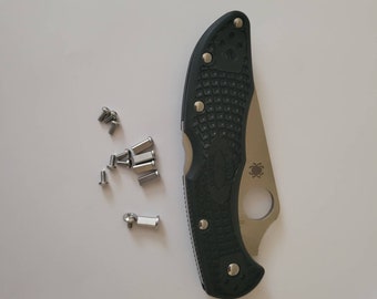 Spyderco C10 Endura 4 silver screws and pivot screw kit