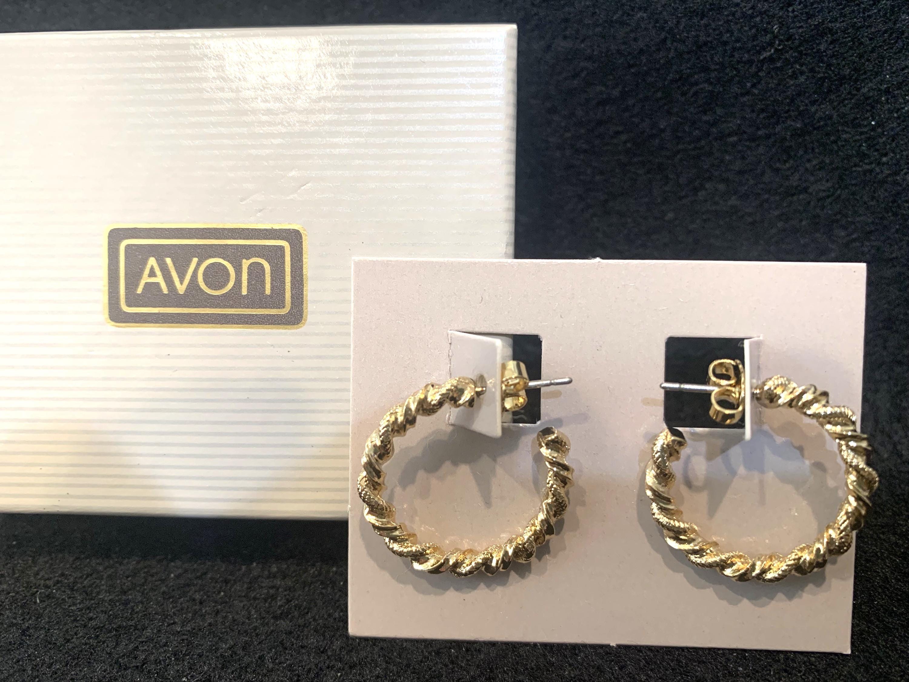 Boucles D'Oreilles Anciennes Vintage AVON En Métal Doré - Modèle Pendantes à Clips, Occasion