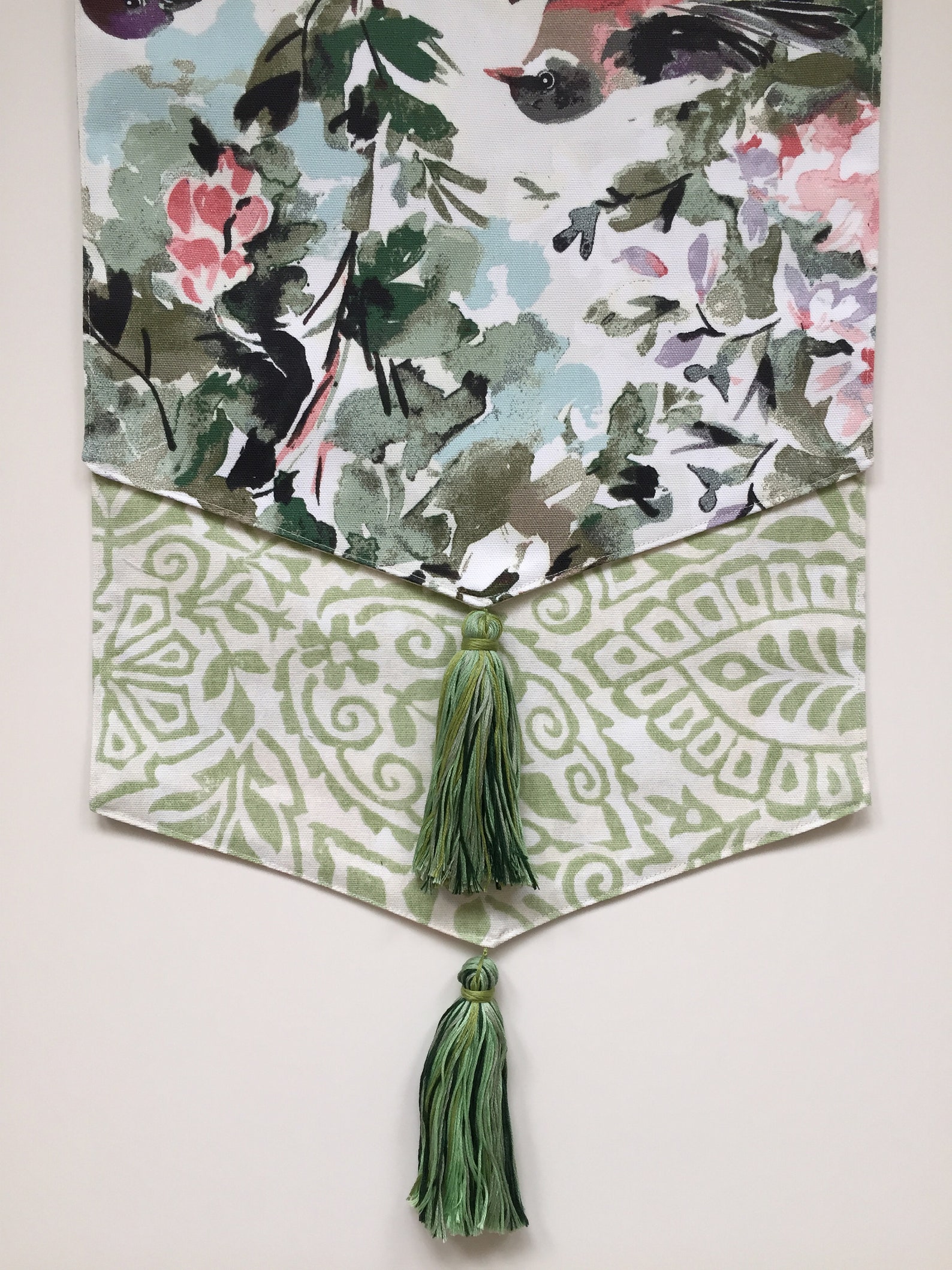 Table Runner Handmade Double Sided With Tassels Etsy