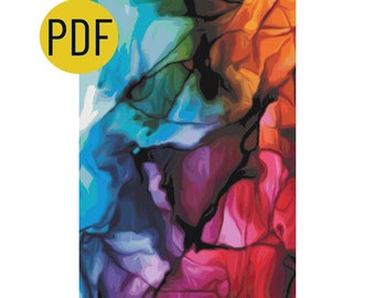 Quietude Full Coverage Counted cross stitch art PDF instant download contemporary modern crossstitch abstract cross-stitch xstitch download