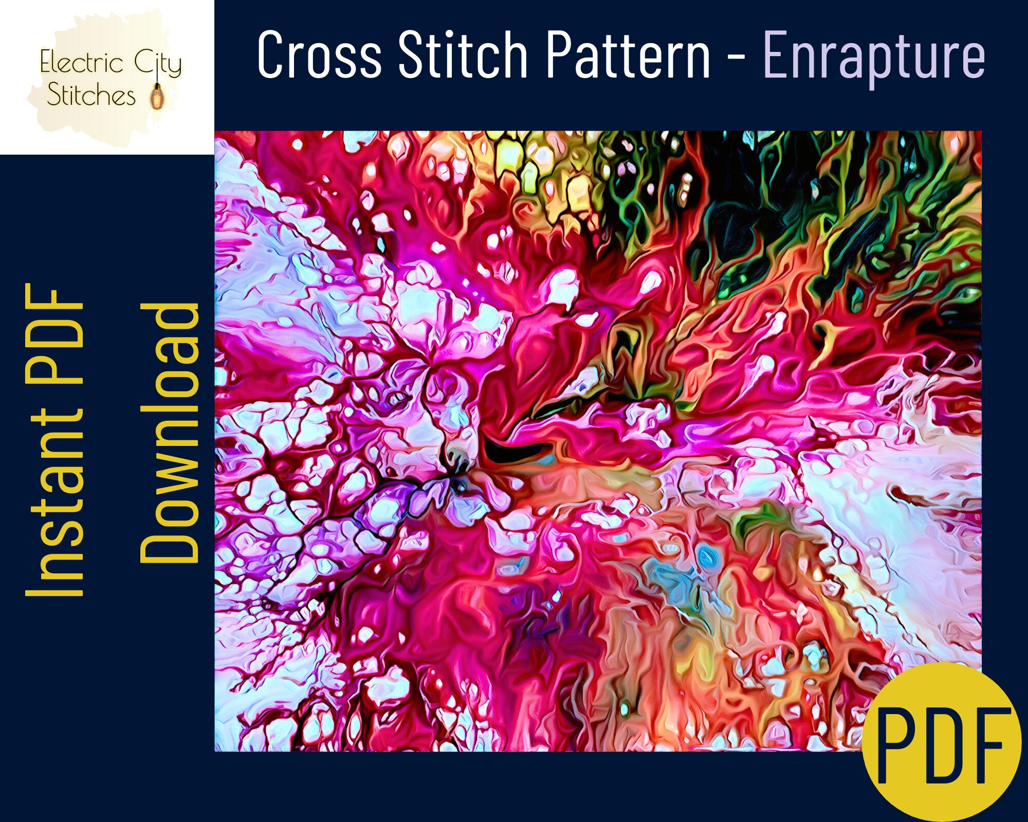 Enrapture Medium Full Coverage Cross Stitch Design Pattern Etsy