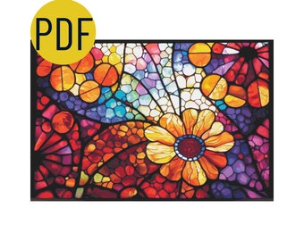 Dauntless Counted cross stitch PDF, digital full coverage, downloadable xstitch, modern crossstitch, abstract cross-stitch, instant download