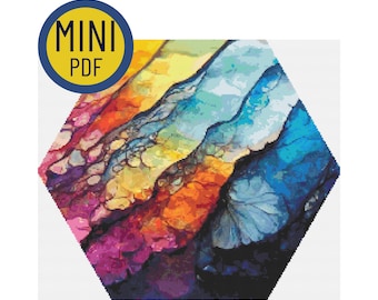 Declivity Modern Mini Counted cross stitch PDF, full coverage,  xstitch, modern crossstitch, abstract cross-stitch, instant download