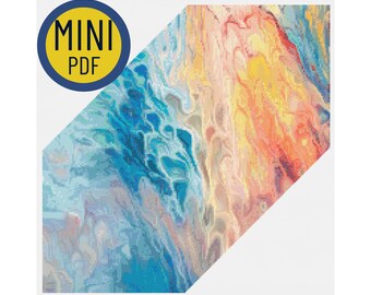 Avenoir Small counted cross stitch art PDF, digital full coverage, downloadable xstitch, modern crossstitch, abstract cross-stitch, download