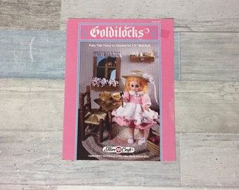 Fibre Craft Crochet Pattern Leaflet Doll Clothes Goldilocks FCM157 Dress