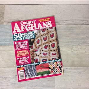 Vintage Country Afghans Magazine Spring 1998 50 Patterns Designs to Knit and Crochet