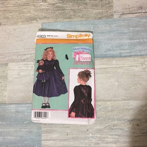 Simplicity Sewing Pattern 4903 Daisy Kingdom Sweet Memories Dress Sz 3-6 and Doll Dress, Uncut