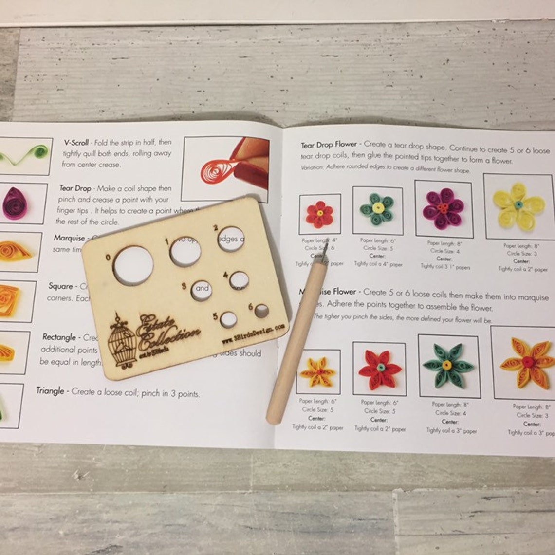 Quilling Supply Lot Patterns Kit Paper Etsy