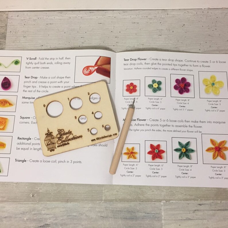 Quilling Supply Lot Patterns Kit Paper Etsy