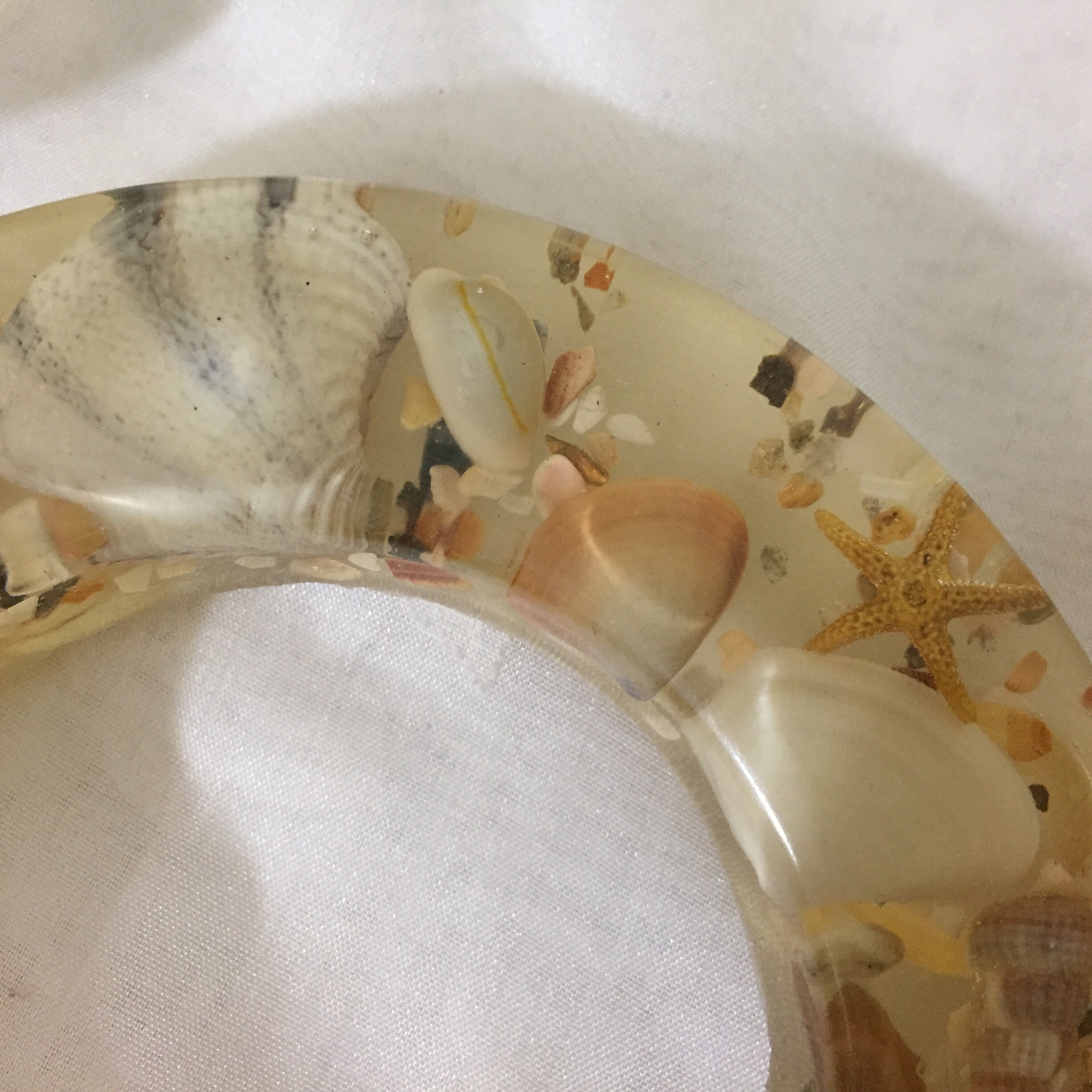 Vtg Acrylic Seashell Ashtray Resin Shells Beach Nautical Etsy