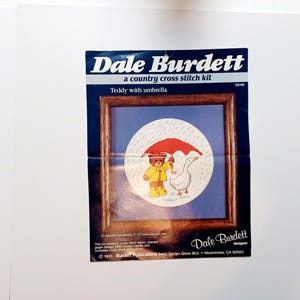 Teddy with Umbrella Dale Burdett Cross Stitch Pattern Chart