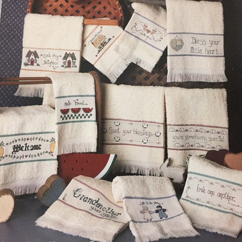 Towel Borders Cross Stitch Pattern Leaflets Set of 2 Etsy