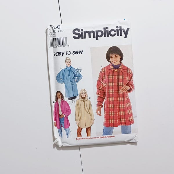 Simplicity Sewing Pattern 7760 Womens Ladies Coats Jackets Sizes L/XL