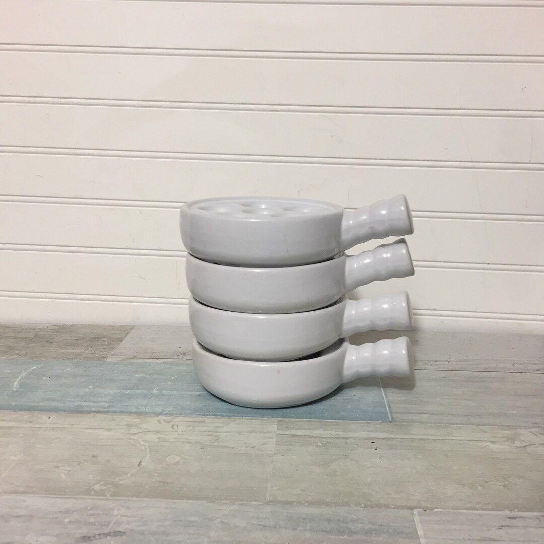 White Stoneware Escargot Snail Handled Baking Serving Dish Set Etsy