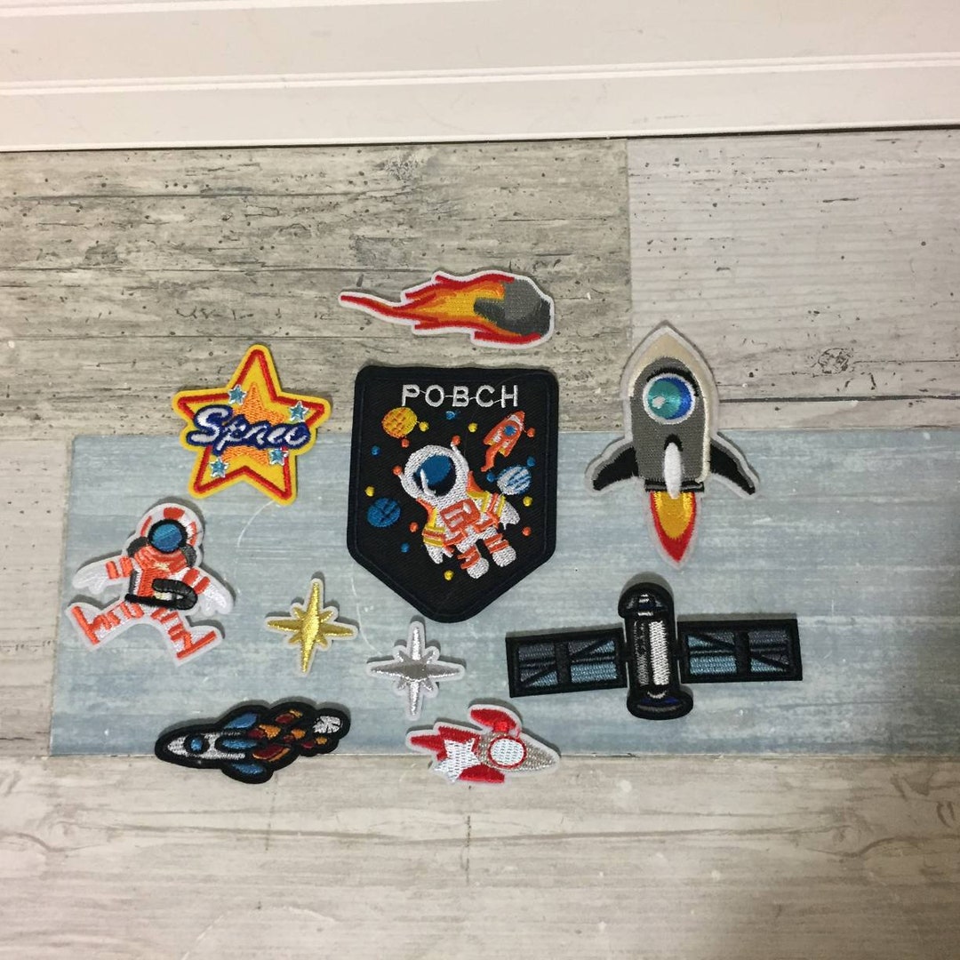 Iron on Embroidered Patches Space Astronaut, Set of 10 Solar System ...