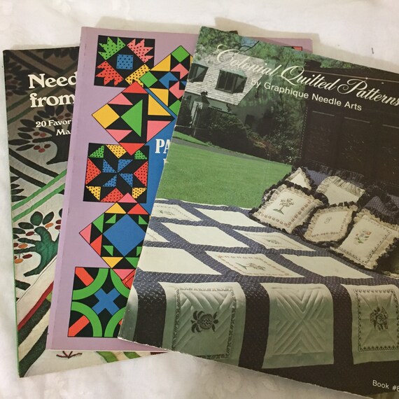 Quilting Pattern Books Lot of 3 Colonial Quilt Patchwork 