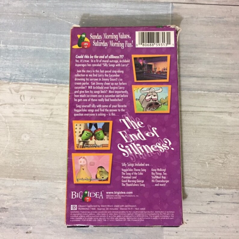 Veggietales Silly Sing-along 2 VHS the End of Silliness - Etsy