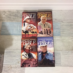 Charlton Heston BIBLE VHS, Set of 4, Passion, Genesis, Jesus of Nazareth, Story of Moses
