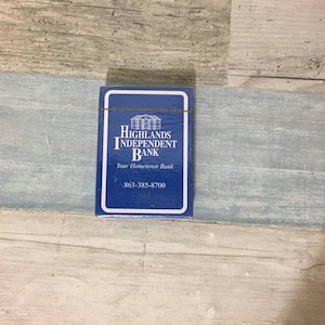 Vintage Deck Playing Cards Highlands Independent Bank Advertising, Sealed