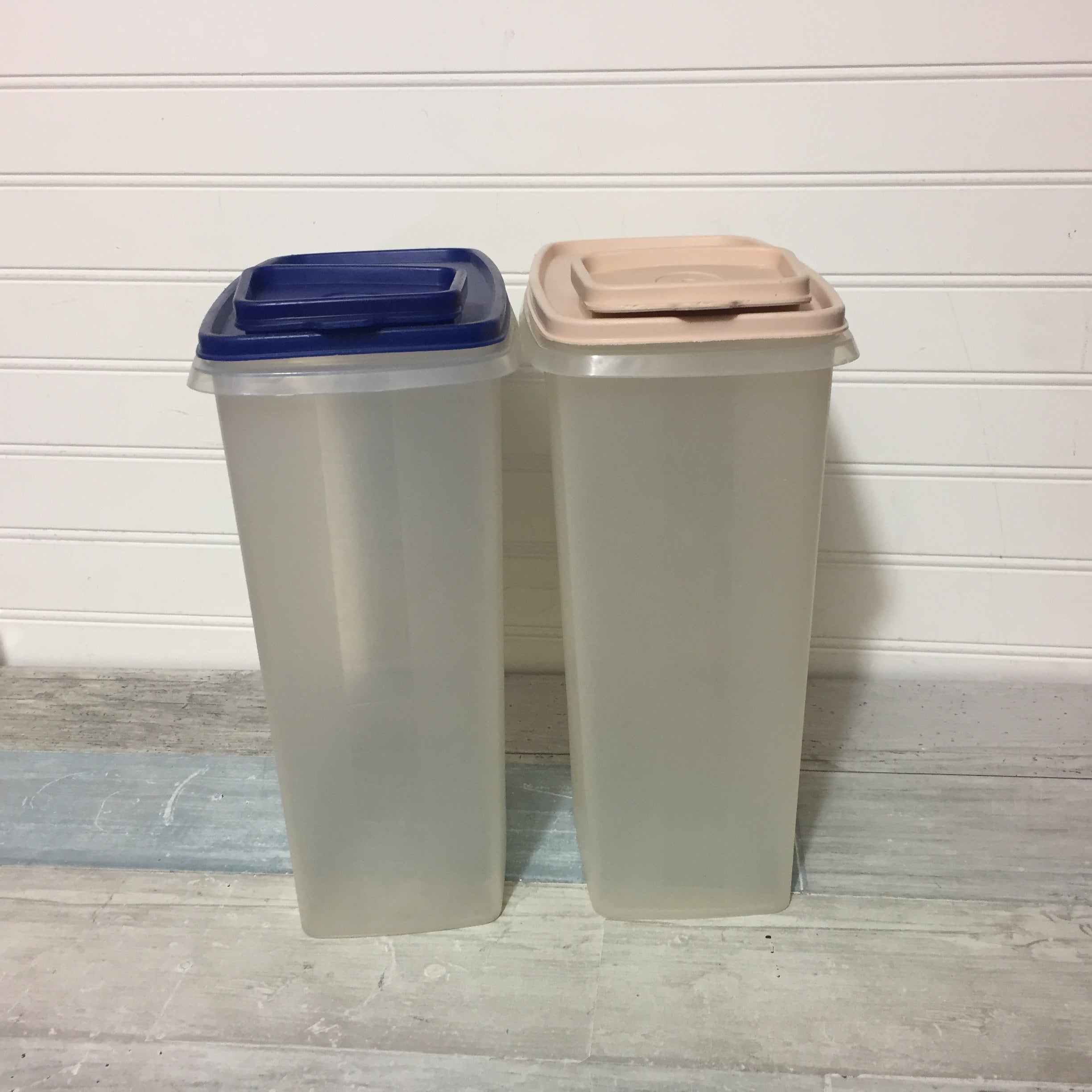 Set Of 2 Large Tupperware Cereal Storage Container #1588 W/lid #1590 Beige