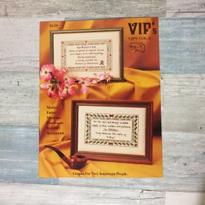 VIP&#39;s Cross Stitch Patterns Charts Booklet, Designs for Very Important People, Mother, Father, Musician