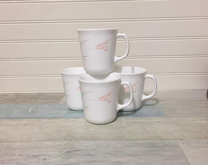 Corning Ware Desert Rose Coffee Mugs. 8 Oz Cups Set of 4 Corelle, Floral Wisp Etsy