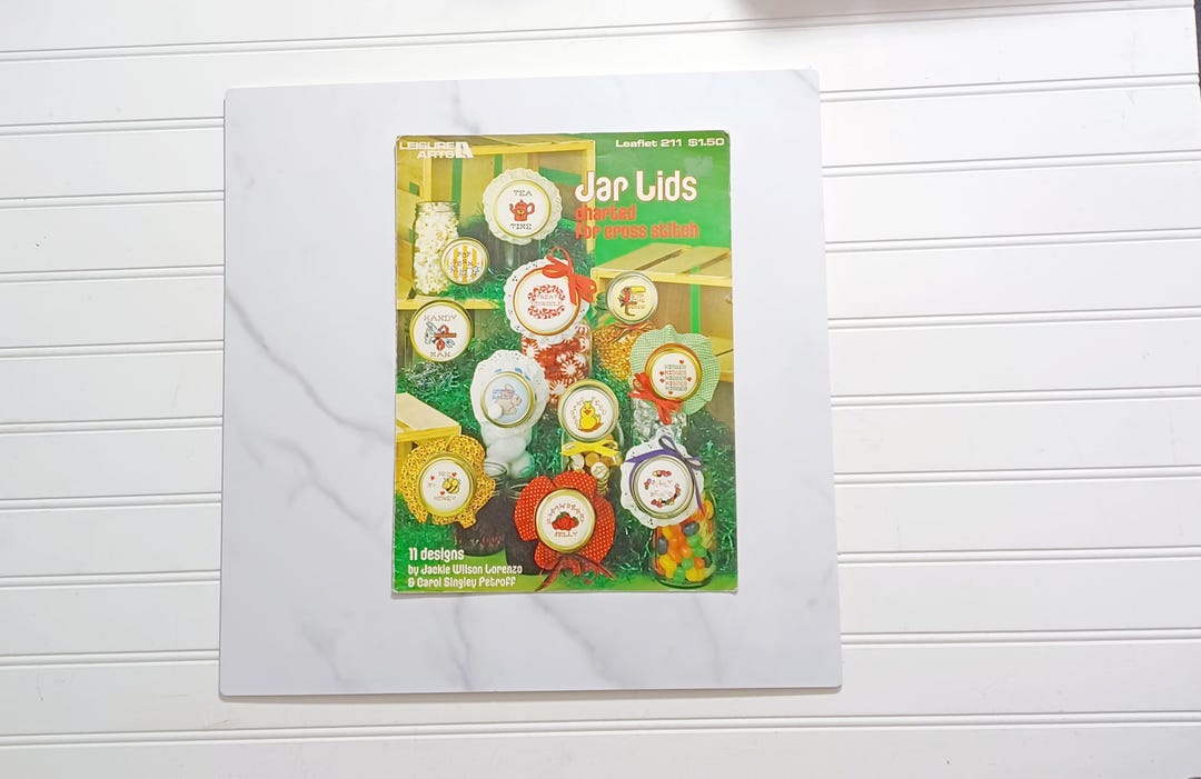 Jar Lids Cross Stitch Pattern Chart Leaflet Leisure Arts 211 - Etsy