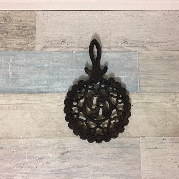 Vintage Wilton Black Cast Iron Decorative Trivet