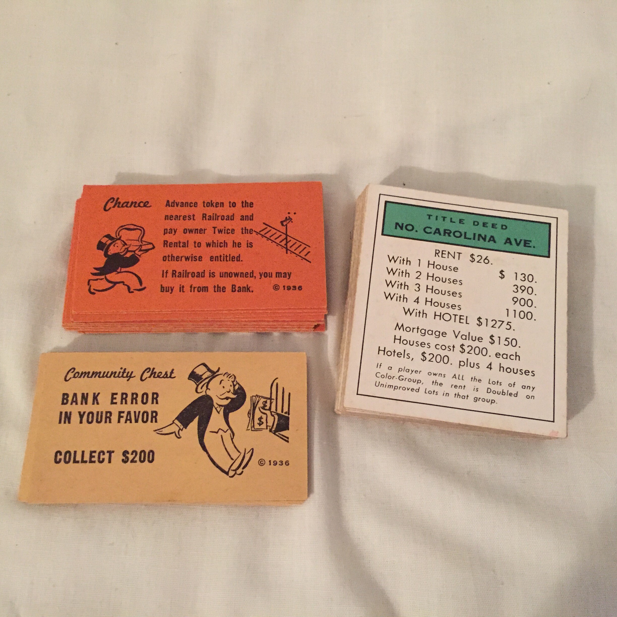 All 28 Deed Cards 32 Chance & Community Chest Monopoly "Deluxe Edition" Game 
