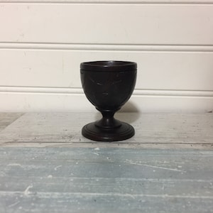 Vintage Wood Hand Carved Egg Cup