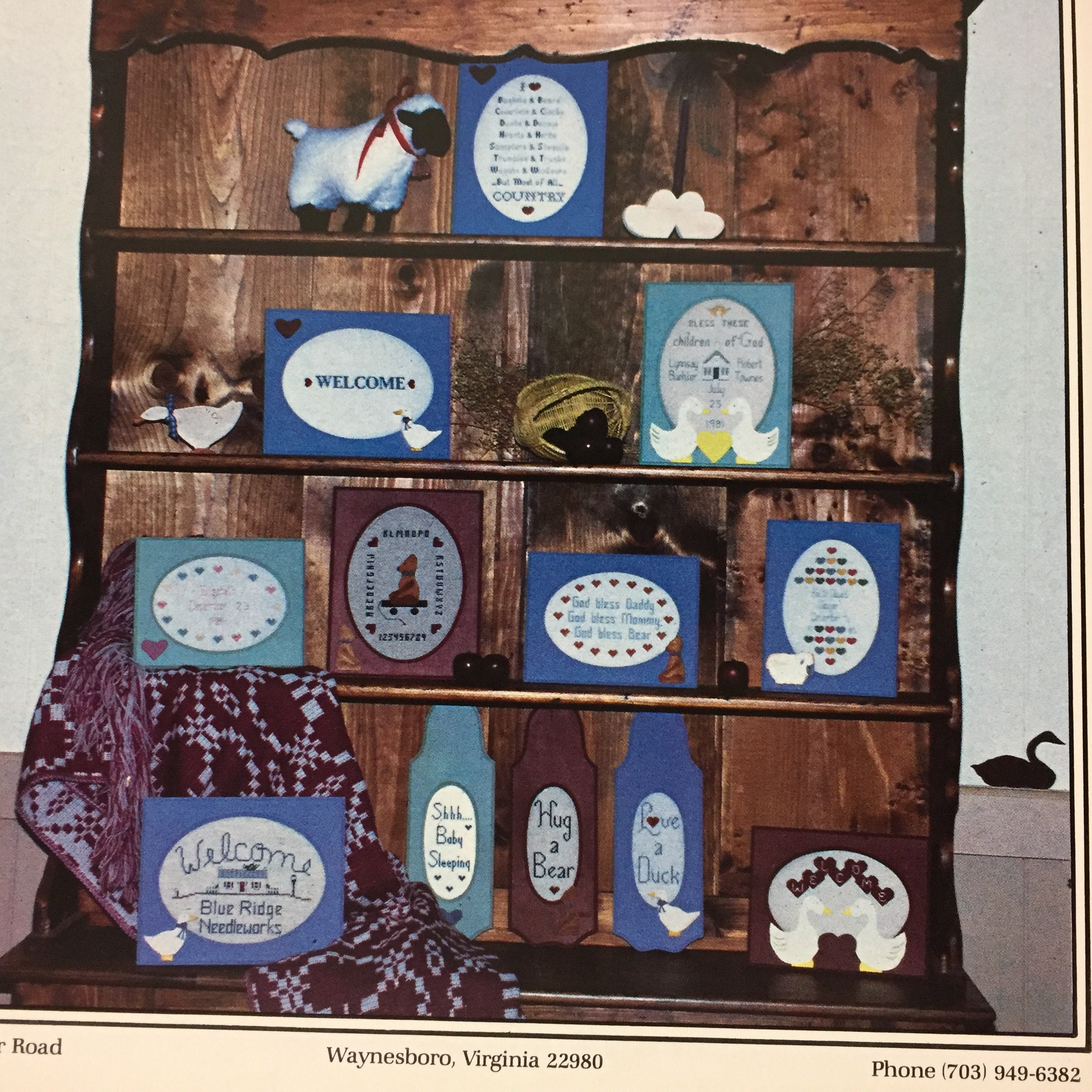 First Sampling Cross Stitch Patterns Chart Booklet Leaflet Blue Ridge ...