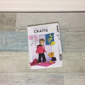 McCall&#39;s Crafts Sewing Pattern M4896, 18&quot; Doll Clothes, Uncut, Outfit, Jacket Bag Pants Top Socks Swimsuit