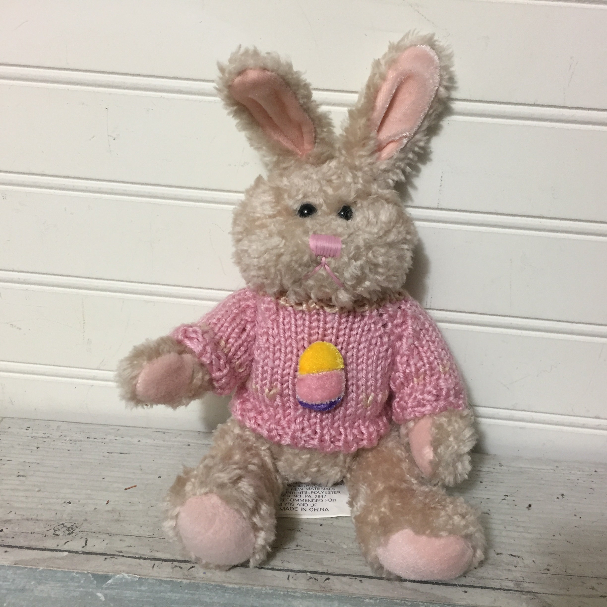 柔らかい Playful Chrisha Plush 1988 Vintage Sweater Pink Rabbit Bunny その他