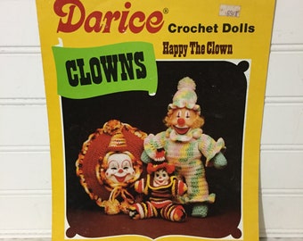 Vintage Clown Dolls Crochet Patterns, Darice 1982