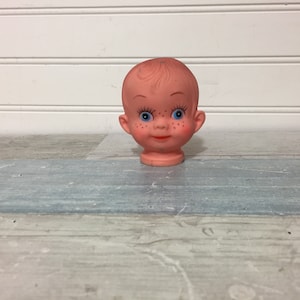 Vintage Doll Head Freckle Face Baby Child