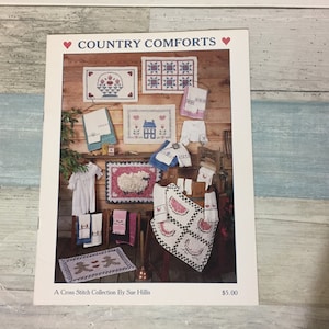 Country Comforts Cross Stitch Patterns Chart Booklet Leaflet Sue Hillis