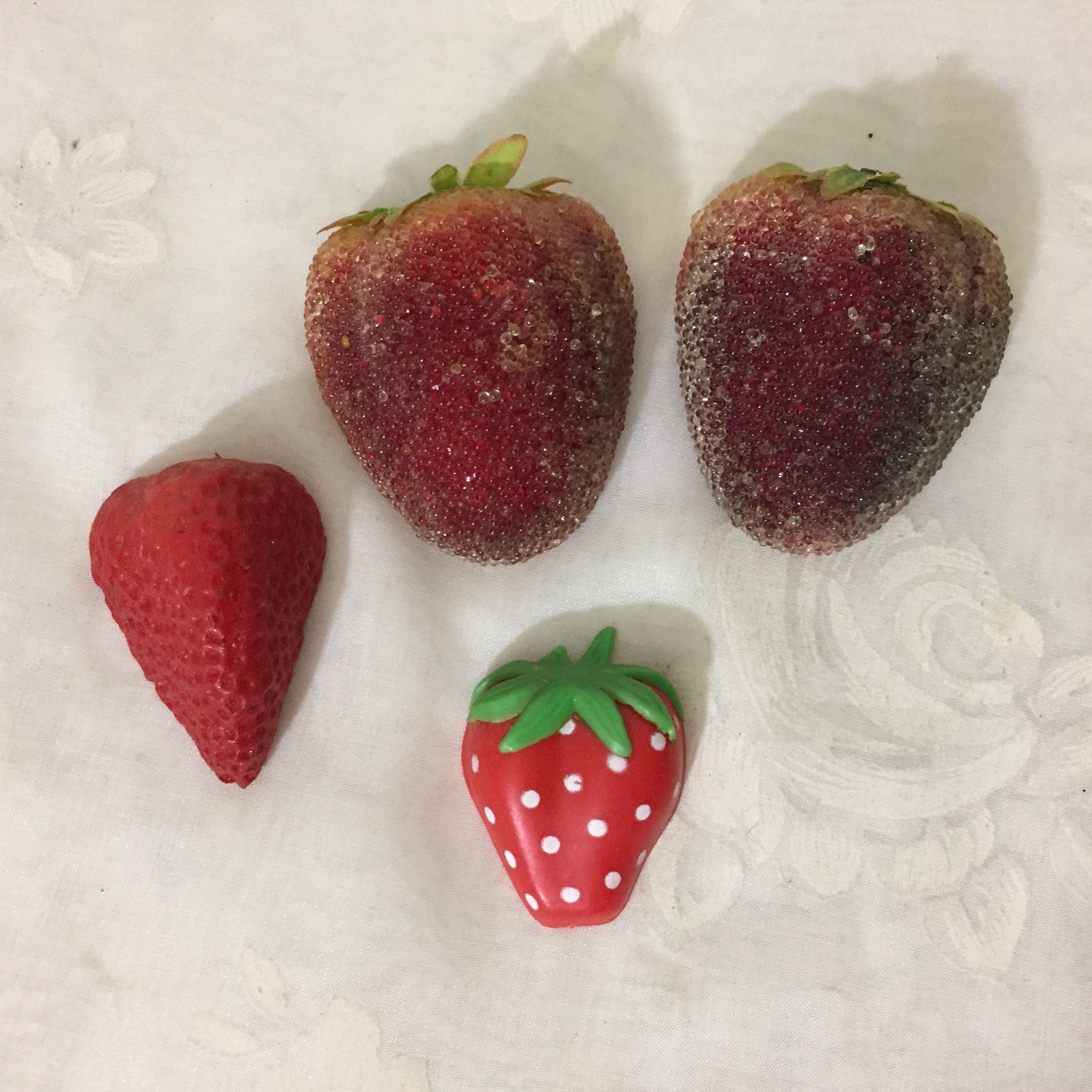 Strawberry Refrigerator Magnets Sugared Strawberries Set of 4